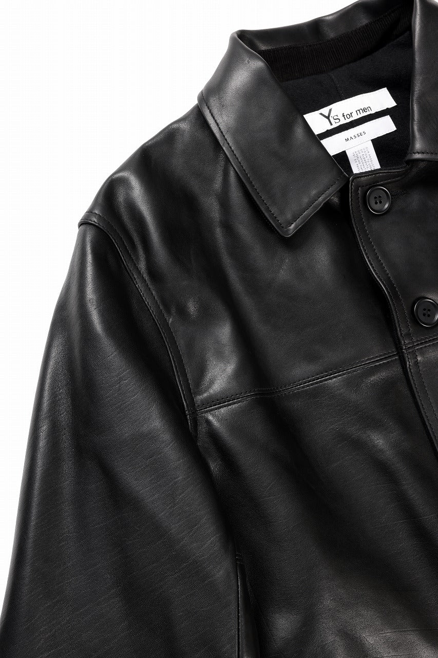 画像をギャラリービューアに読み込む, Y&#39;s for men x MASSES LEATHER CAR COAT / MA HORSE LEATHER (BLACK)