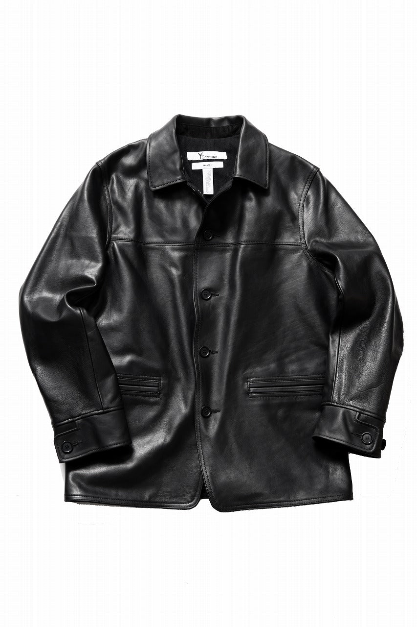 画像をギャラリービューアに読み込む, Y&#39;s for men x MASSES LEATHER CAR COAT / MA HORSE LEATHER (BLACK)