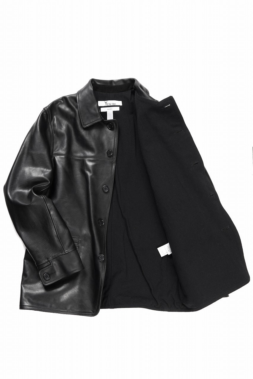 画像をギャラリービューアに読み込む, Y&#39;s for men x MASSES LEATHER CAR COAT / MA HORSE LEATHER (BLACK)