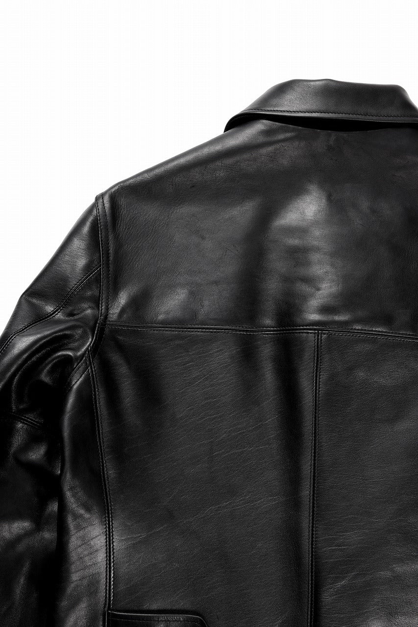 画像をギャラリービューアに読み込む, Y&#39;s for men x MASSES LEATHER CAR COAT / MA HORSE LEATHER (BLACK)