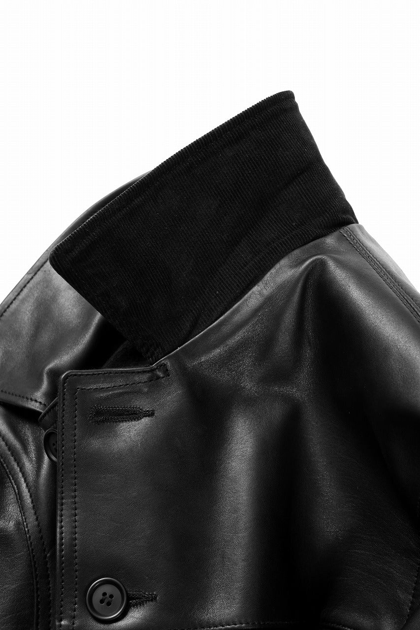 画像をギャラリービューアに読み込む, Y&#39;s for men x MASSES LEATHER CAR COAT / MA HORSE LEATHER (BLACK)