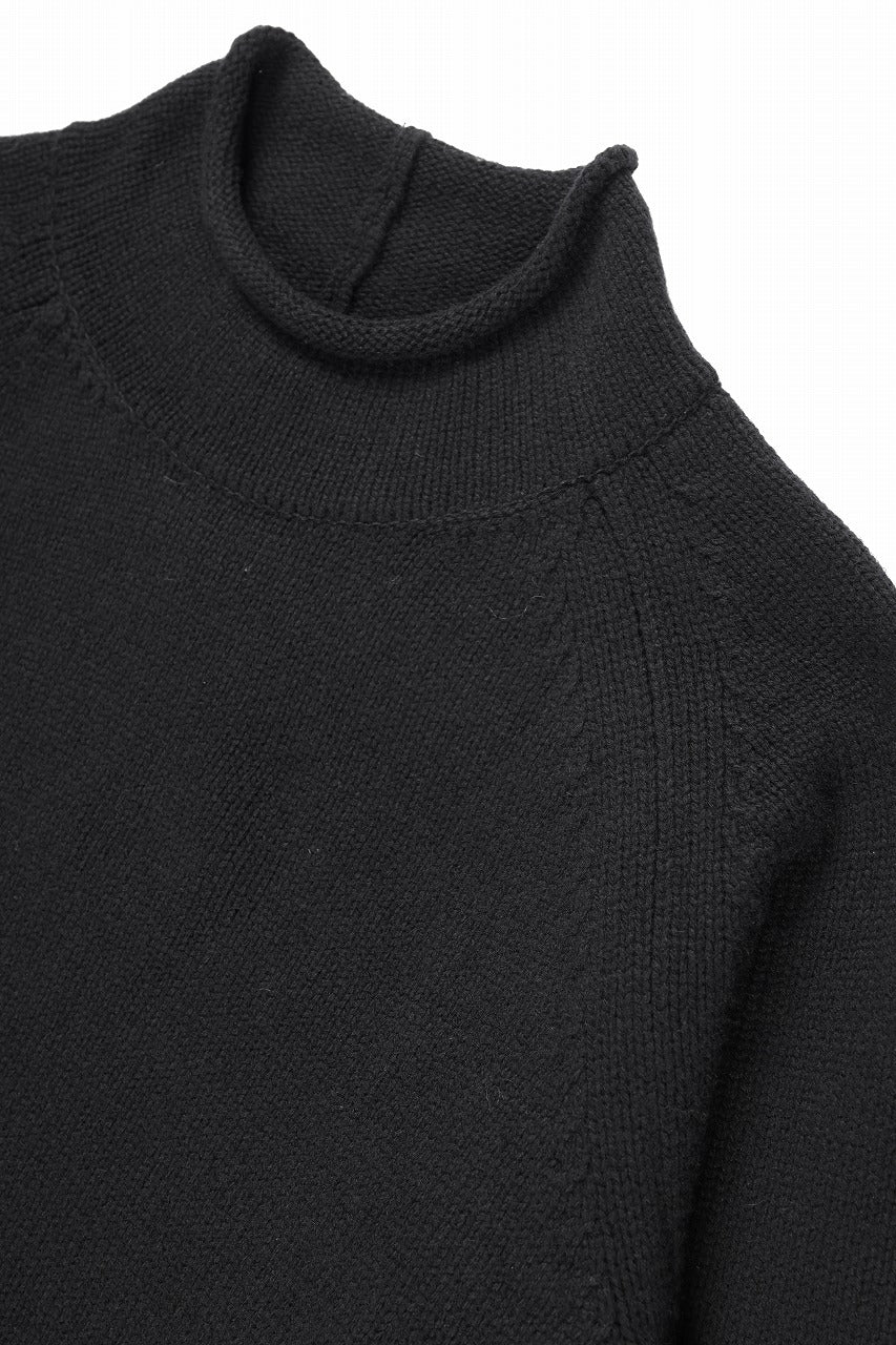 画像をギャラリービューアに読み込む, Y&#39;s for men x MASSES MOCK NECK PULL OVER / WOOL KNIT (BLACK)