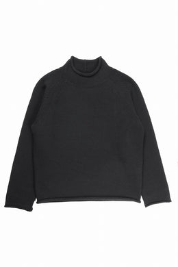 Y's for men x MASSES MOCK NECK PULL OVER / WOOL KNIT (BLACK)