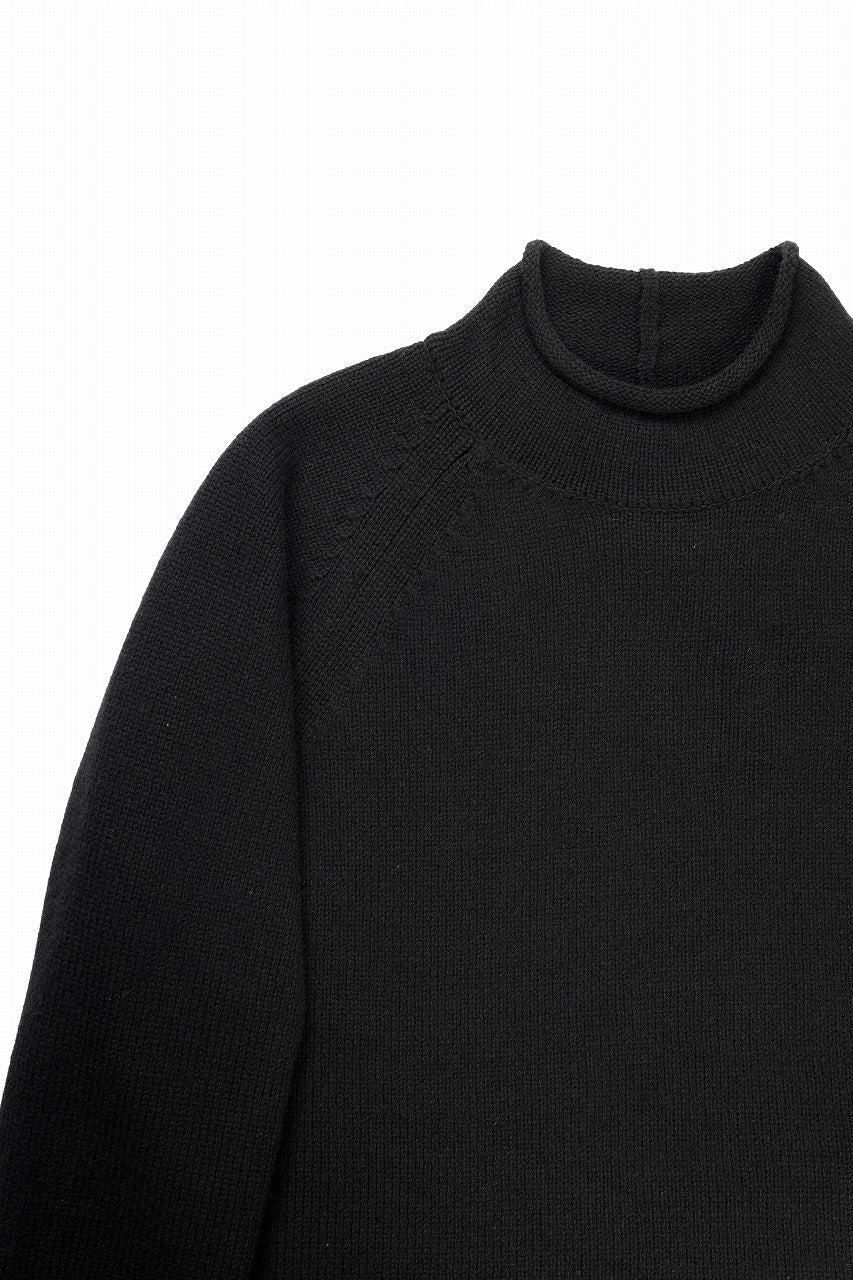 画像をギャラリービューアに読み込む, Y&#39;s for men x MASSES MOCK NECK PULL OVER / WOOL KNIT (BLACK)