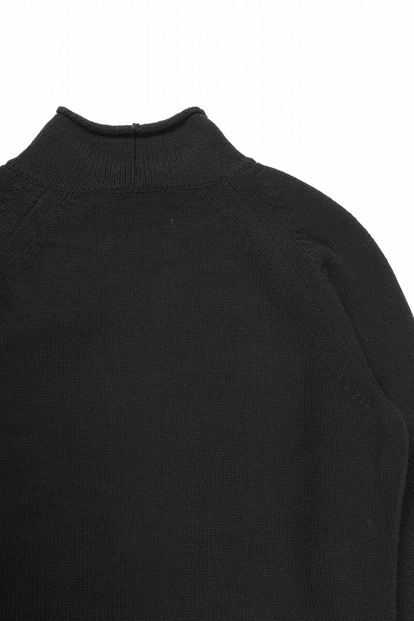 画像をギャラリービューアに読み込む, Y&#39;s for men x MASSES MOCK NECK PULL OVER / WOOL KNIT (BLACK)