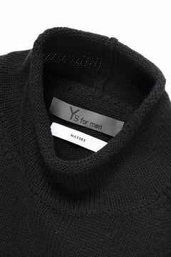 画像をギャラリービューアに読み込む, Y&#39;s for men x MASSES MOCK NECK PULL OVER / WOOL KNIT (BLACK)