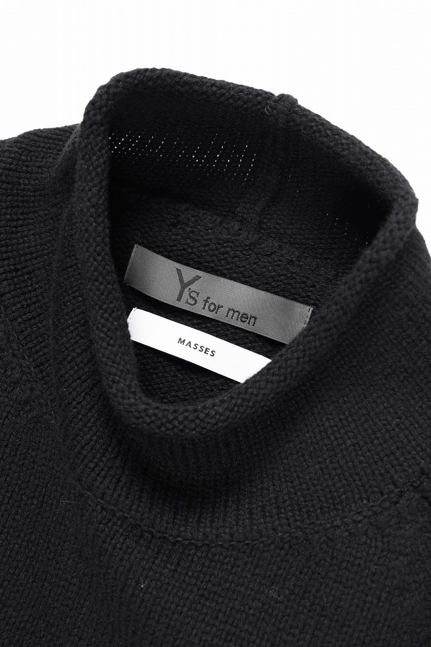 画像をギャラリービューアに読み込む, Y&#39;s for men x MASSES MOCK NECK PULL OVER / WOOL KNIT (BLACK)