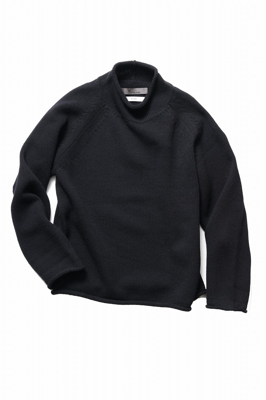画像をギャラリービューアに読み込む, Y&#39;s for men x MASSES MOCK NECK PULL OVER / WOOL KNIT (BLACK)