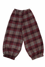 Load image into Gallery viewer, kujaku balloon easy waist pants / P-623 (red × brown)