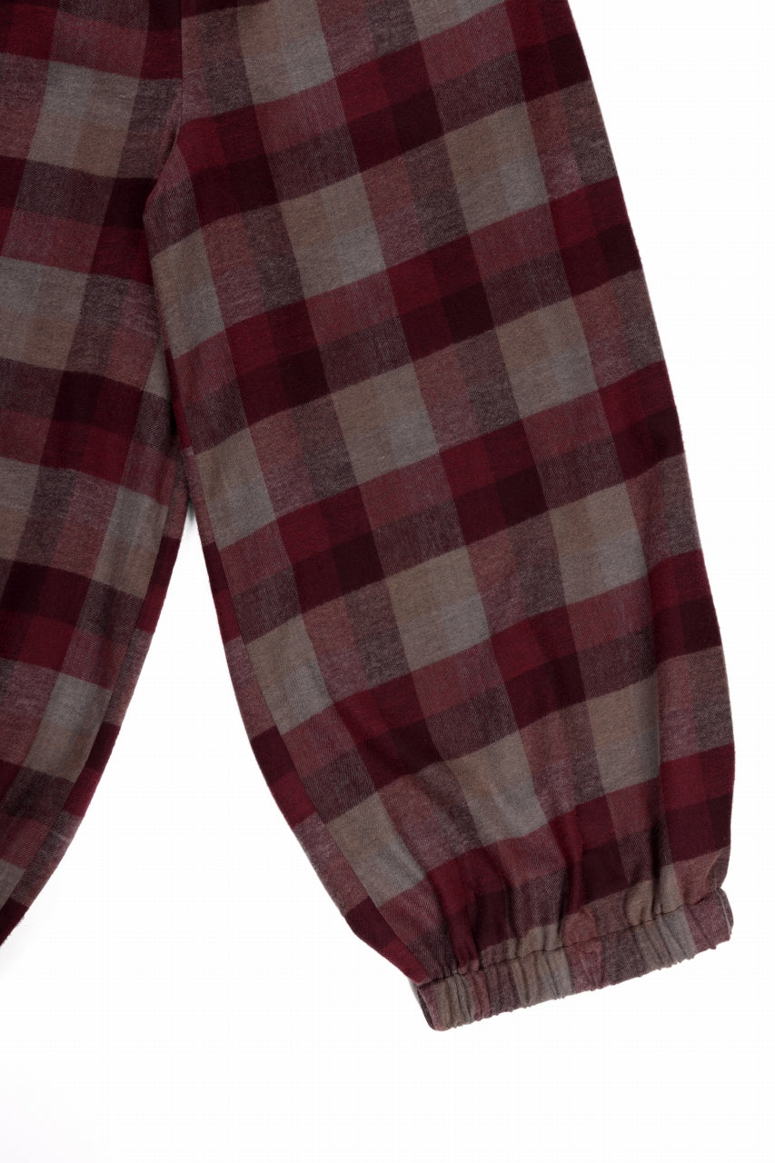 Load image into Gallery viewer, kujaku balloon easy waist pants / P-623 (red × brown)