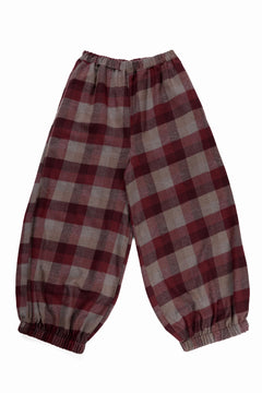 Load image into Gallery viewer, kujaku balloon easy waist pants / P-623 (red × brown)