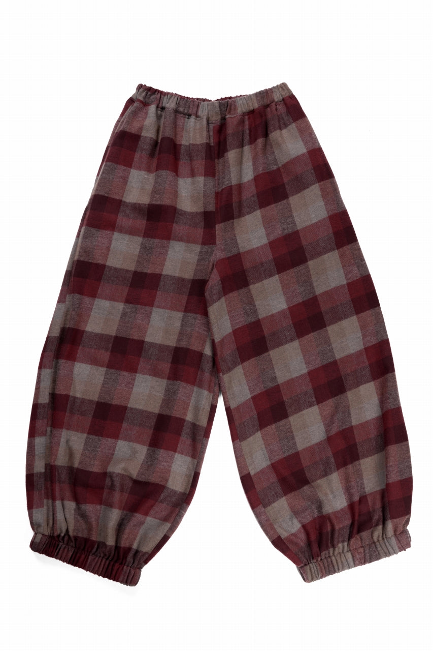 Load image into Gallery viewer, kujaku balloon easy waist pants / P-623 (red × brown)