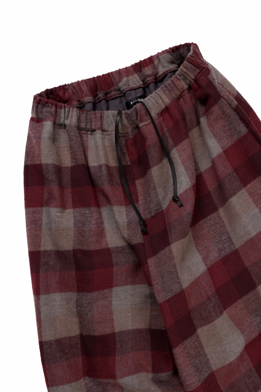 Load image into Gallery viewer, kujaku balloon easy waist pants / P-623 (red × brown)