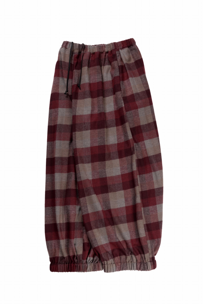 Load image into Gallery viewer, kujaku balloon easy waist pants / P-623 (red × brown)