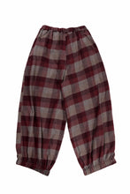 Load image into Gallery viewer, kujaku balloon easy waist pants / P-623 (red × brown)