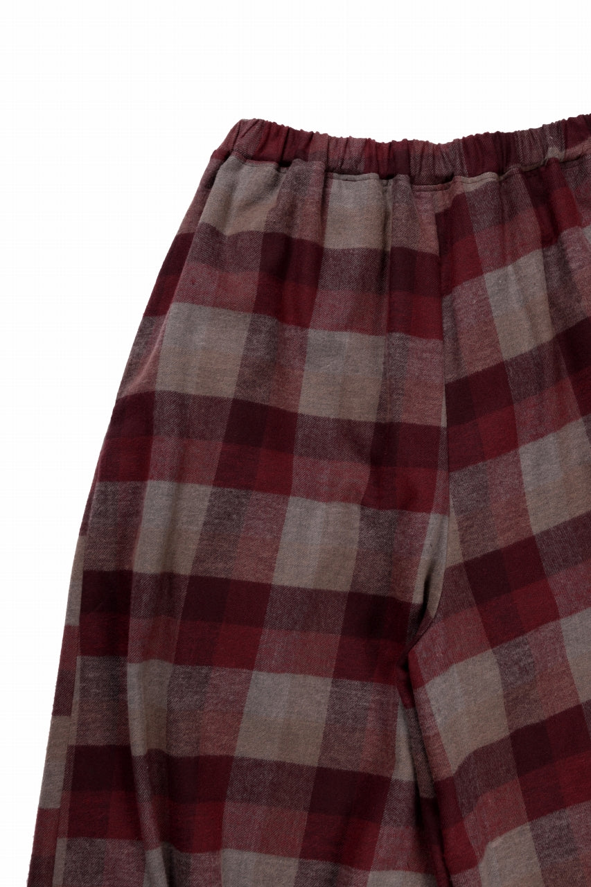 Load image into Gallery viewer, kujaku balloon easy waist pants / P-623 (red × brown)