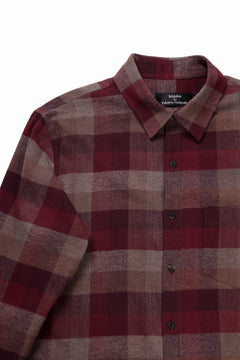 Load image into Gallery viewer, kujaku flannel dress shirt / S-610 (red × brown)