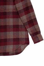 Load image into Gallery viewer, kujaku flannel dress shirt / S-610 (red × brown)