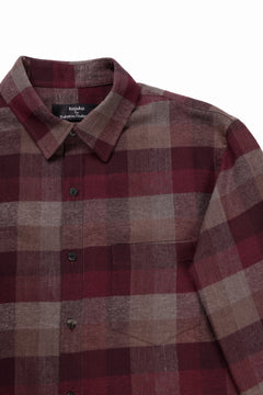 Load image into Gallery viewer, kujaku flannel dress shirt / S-610 (red × brown)