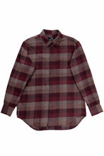 Load image into Gallery viewer, kujaku flannel dress shirt / S-610 (red × brown)
