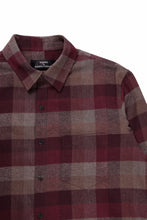 Load image into Gallery viewer, kujaku flannel dress shirt / S-610 (red × brown)