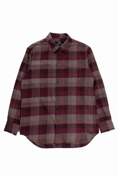 Load image into Gallery viewer, kujaku flannel dress shirt / S-610 (red × brown)