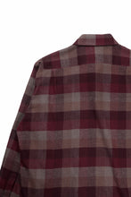 Load image into Gallery viewer, kujaku flannel dress shirt / S-610 (red × brown)