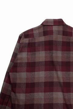 Load image into Gallery viewer, kujaku flannel dress shirt / S-610 (red × brown)