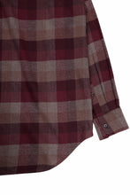 Load image into Gallery viewer, kujaku flannel dress shirt / S-610 (red × brown)