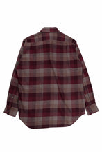 Load image into Gallery viewer, kujaku flannel dress shirt / S-610 (red × brown)
