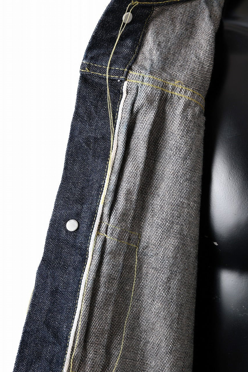 FULLCOUNT WWⅡ model Brown Cotton Denim Jacket / 13.7oz Zimbabwe Selvedge Denim (INDIGO BLUE / ONE WAHED)