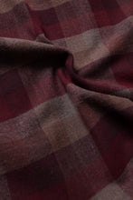 Load image into Gallery viewer, kujaku flannel dress shirt / S-610 (red × brown)