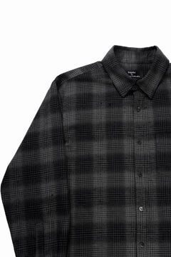 Load image into Gallery viewer, kujaku brushed check dress shirt / S-860 (black)