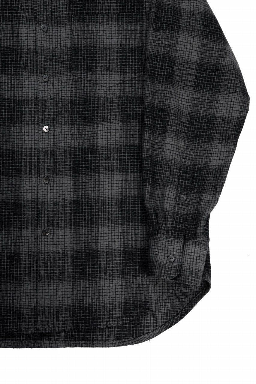 Load image into Gallery viewer, kujaku brushed check dress shirt / S-860 (black)