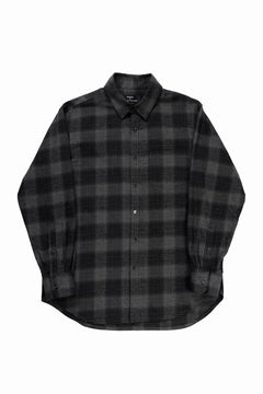 Load image into Gallery viewer, kujaku brushed check dress shirt / S-860 (black)