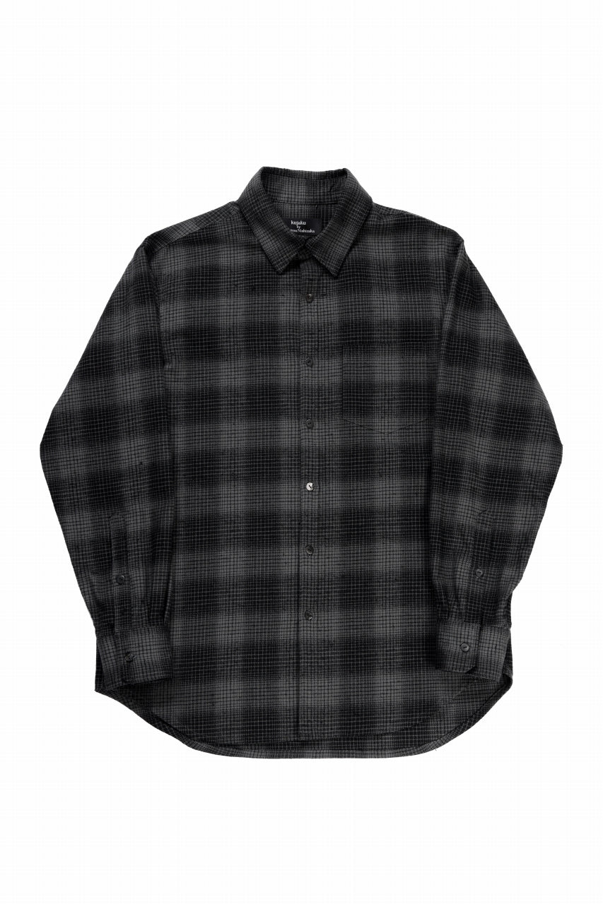 Load image into Gallery viewer, kujaku brushed check dress shirt / S-860 (black)