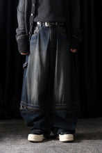 画像をギャラリービューアに読み込む, ISABEL BENENATO Wide Jeans with Zip &amp; Tartan detail (DENIM)