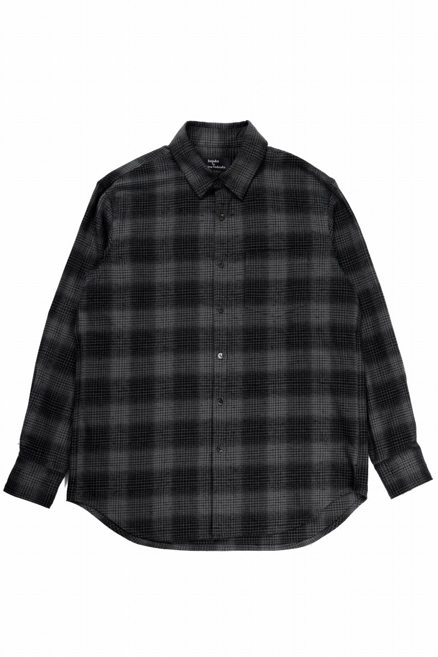Load image into Gallery viewer, kujaku brushed check dress shirt / S-860 (black)