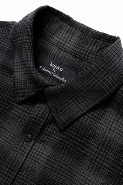 Load image into Gallery viewer, kujaku brushed check dress shirt / S-860 (black)