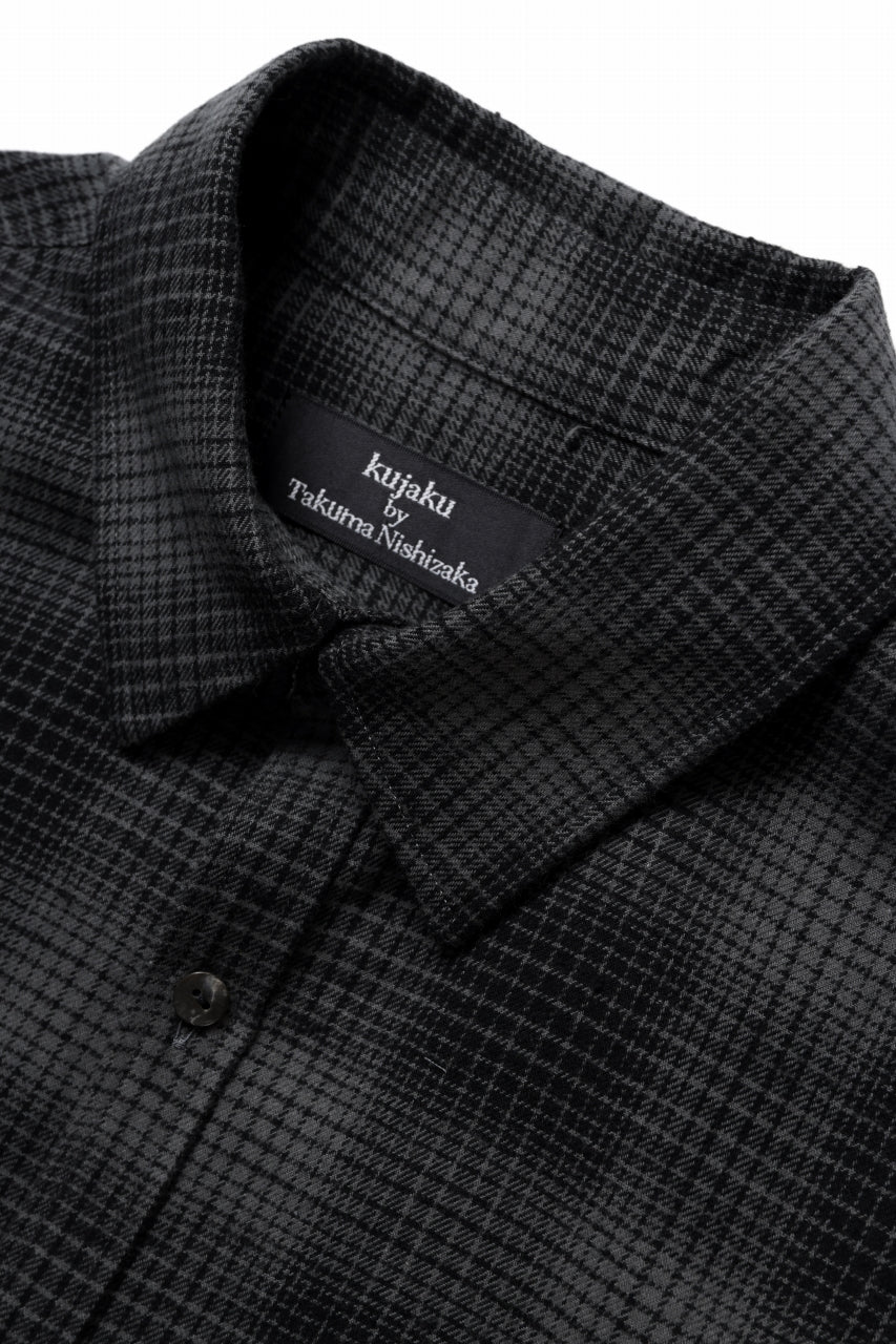 Load image into Gallery viewer, kujaku brushed check dress shirt / S-860 (black)