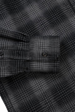 Load image into Gallery viewer, kujaku brushed check dress shirt / S-860 (black)