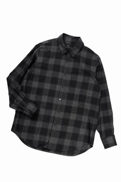 Load image into Gallery viewer, kujaku brushed check dress shirt / S-860 (black)