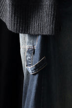 画像をギャラリービューアに読み込む, ISABEL BENENATO Wide Jeans with Zip &amp; Tartan detail (DENIM)