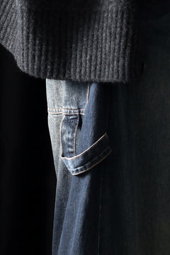 画像をギャラリービューアに読み込む, ISABEL BENENATO Wide Jeans with Zip &amp; Tartan detail (DENIM)