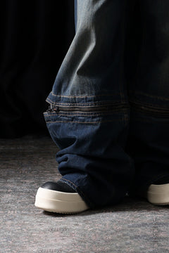 画像をギャラリービューアに読み込む, ISABEL BENENATO Wide Jeans with Zip &amp; Tartan detail (DENIM)