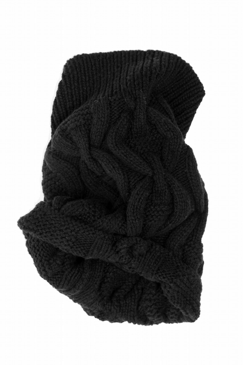 Load image into Gallery viewer, D-VEC FISHERMANS KNIT NECK WARMER (NIGHT SEA BLACK)