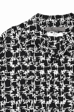 画像をギャラリービューアに読み込む, Y&#39;s for men x MASSES OPEN COLLAR SHIRT / MA ALL OVER PIGMENT PRINT (BLACK)