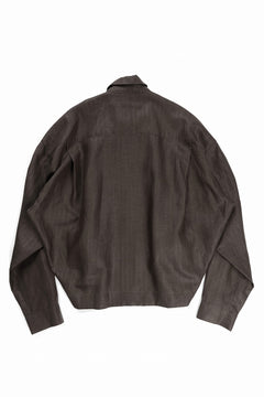 画像をギャラリービューアに読み込む, A.F ARTEFACT HERRINGBONE LINEN SHORT LENGTH SHIRT (BROWN)