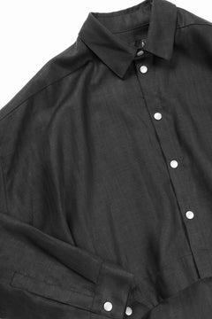 画像をギャラリービューアに読み込む, A.F ARTEFACT HERRINGBONE LINEN SHORT LENGTH SHIRT (BLACK)