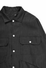 画像をギャラリービューアに読み込む, A.F ARTEFACT HERRINGBONE LINEN MILITARY SHIRTS (BLACK)